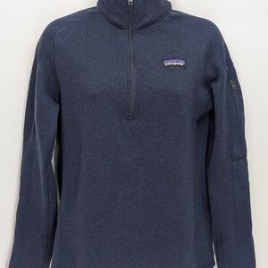 Patagonia Women's Nena Better Sweater 1/4 Zip Dark Blue Arm Pocket Small
